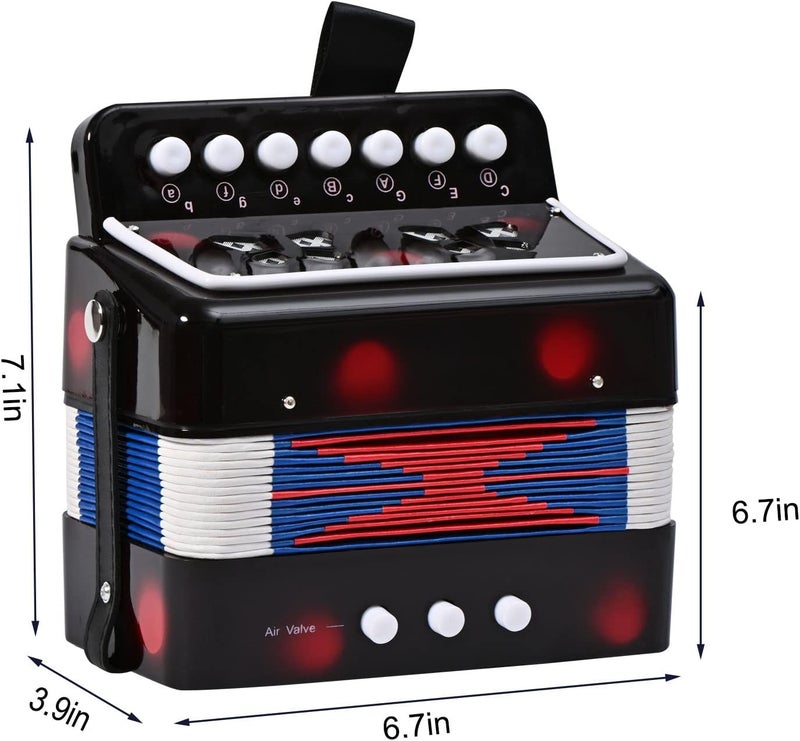 AIMEIS Kids Accordion 10 keys Button Accordian Musical Instrument Mini Accordion for Beginners (Black) - Image 4
